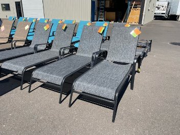 Outdoor Charcoal Mesh Chaise Lounge (blemish)