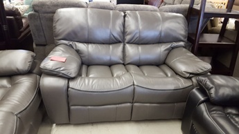 Homelegance Pecos Charcoal Leather Gel Match Power Reclining Loveseat