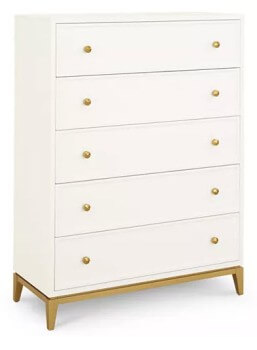 Legacy Chelsea White Chest with Gold Drawer Pulls