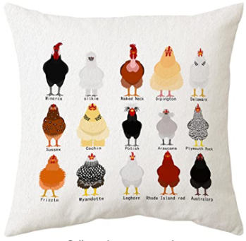 CHICKEN BREEDS Fabric Throw Pillow