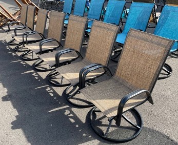 Outdoor Chocolate Mesh Swivel Rocker (blemish)