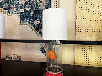 Stylecraft Clear Seeded Glass Table Lamp