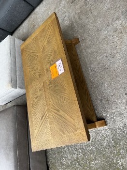 Cleave Brown Finish Mission Style Coffee Table with Inlaid Top Design (blemished)