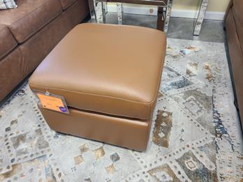 Valencia Cognac Leather Ottoman