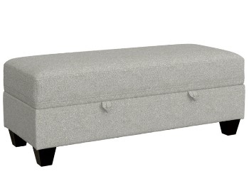 Emerald Dawson Light Grey Fabric Storage Ottoman