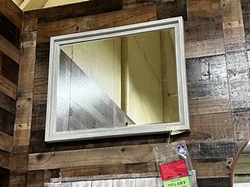 Distressed Grey Rectangular Mirror