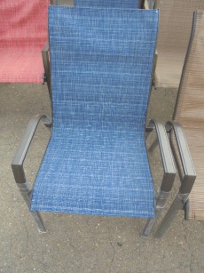 Outdoor Blue Mesh Arm Chair (blemish)