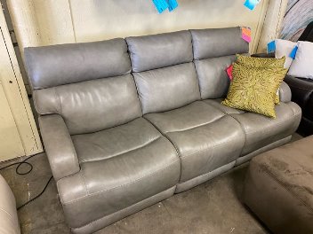 Simon Li Dovestone Leather Dual Power Reclining Sofa