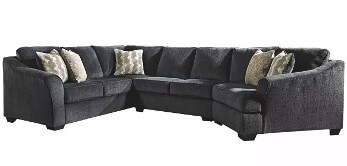 Ashley Emerson Slate Grey 3-Piece Sectional with Right-Hand Cuddler