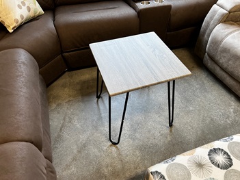 Natural Finish End Table with Hairpin Legs