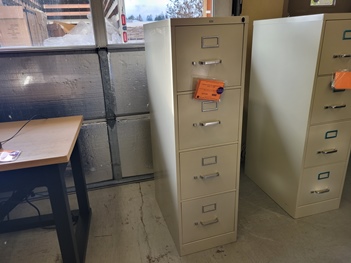 4-Drawer Locking Metal File Cabinet in Putty Finish