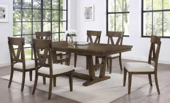 Findley Espresso Finish Dining Set with Butterfly Leaf & 6 Chairs