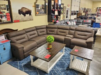 Jason Furniture Fletcher Brown Microsuede Manual Reclining 6-Piece Sectional