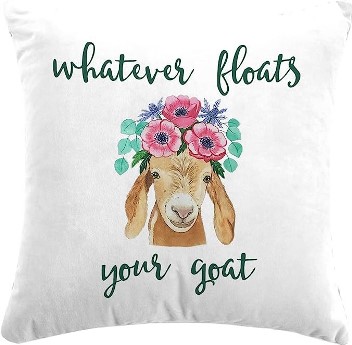 FLOATS YOUR GOAT Fabric Throw Pillow