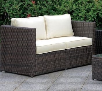 Furniture of America Espresso PVC Wicker Outdoor 2-Piece Loveseat