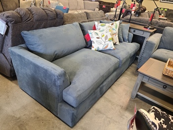 Grand Sofa in Douglas Eclipse Blue Fabric Upholstery
