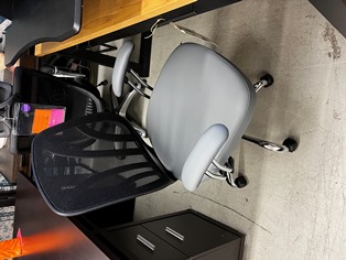 Work Smart Grey & Black Mesh-Back Desk Chair