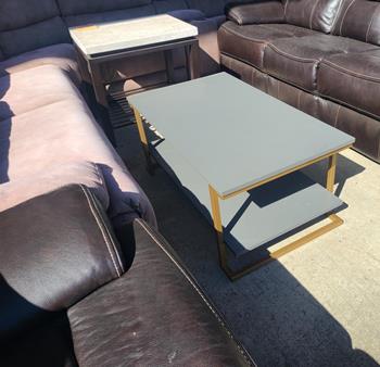 Camila Grey & Gold Rectangular Coffee Table (blemish)