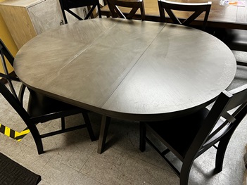 Legacy Greystone Round Pedestal Dining Table with Leaf