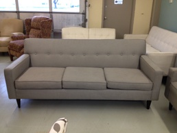 Jillian Light Gray Tufted-Back Sofa