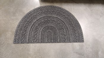 Black Half-Round Outdoor Mat