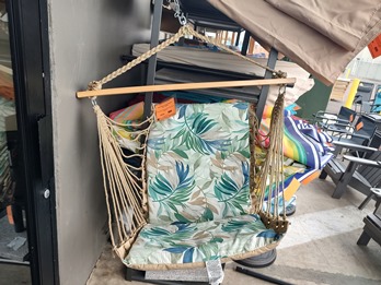 Blue Foliage Patterned Hammock Chair