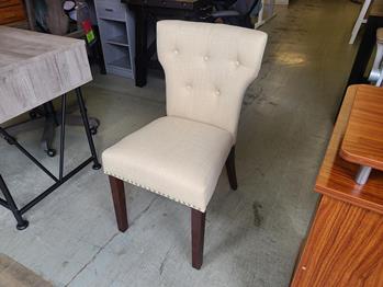 Emilia Beige Tufted-Back Dining Chair with Nailhead Trim (set of 2)