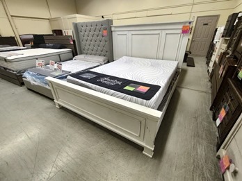 Ashley Jennily Distressed White King Bed