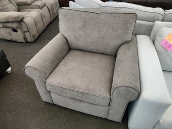 Jonathan Louis Brown Chenille Chair with Rolled Arms