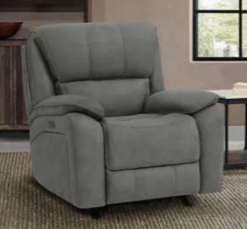 Barcalounger Jones Grey Microsuede Dual Power Rocker/Recliner