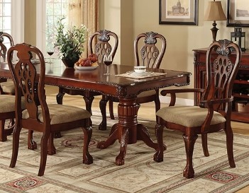 Furniture of America Kenyonne Dining Set with 6 Side Chairs & 1 Leaf