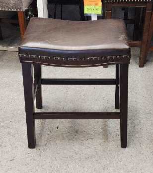 Noble House Home Kimi 30-Inch Dark Brown Faux Leather Backless Barstool