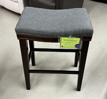 Noble House Home Kimi 26-Inch Grey Fabric Backless Barstool
