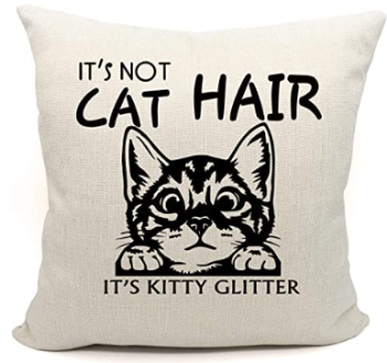 KITTY GLITTER Fabric Throw Pillow