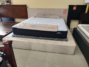Ashley Langford Grey Fabric King Platform Bed