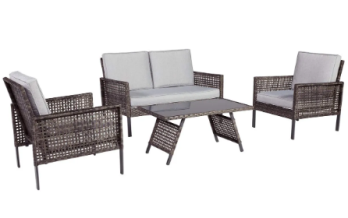 Ashley Lewis Grey Outdoor PVC Wicker Chair