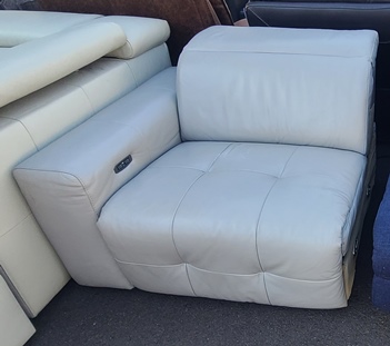 Light Silver Leather One-Arm Chair