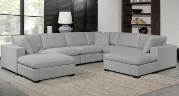 Living Style Lowell Grey Fabric 8-Piece Sectional (blemishes)