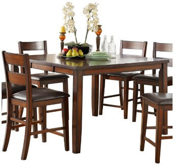 Homelegance Mantello Espresso Counter-Height Dining Set with 4 Barstools & 1 Leaf