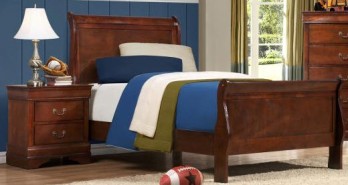 Homelegance Mayville Cherry Finish Twin Sleigh Bed
