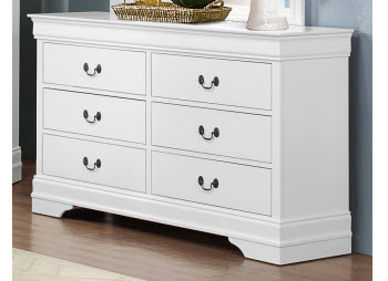 Homelegance Mayville White 6-Drawer Dresser