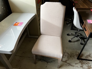 Monteverde Ivory Fabric Side Chair with Hardwood Frame