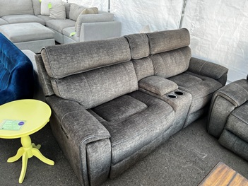 Manwah Moss Fabric 3-Piece Dual Power Reclining Console Loveseat