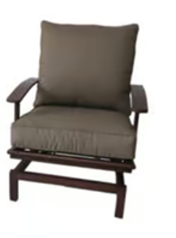 Outdoor Motion Chair with Brown Cushions
