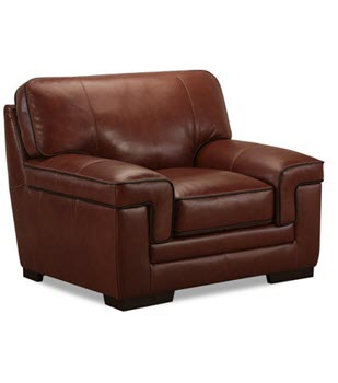 Simon Li Myers Cognac Leather Chair with Contrast Piping