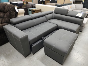 Yarrin Noble Charcoal 2-Piece Sectional with Sleeper & Ottoman