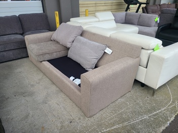 Beige Tweed Fabric Sofa (no cushions)