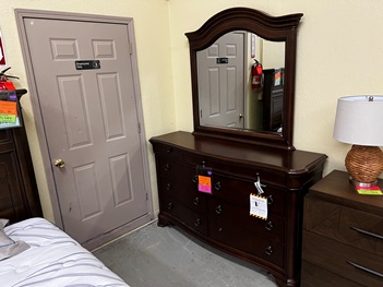 Legacy Orle Cherry Finish Dresser with Mirror