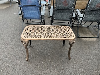 Outdoor Rose Wrought Iron Coffee Table