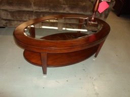 Pulaski Monroe Espresso & Glass Oval Coffee Table